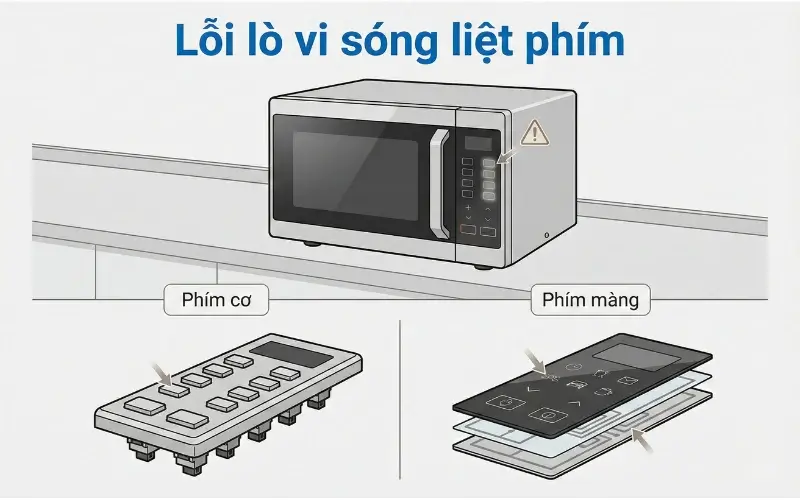 Lỗi lò vi sóng liệt phím