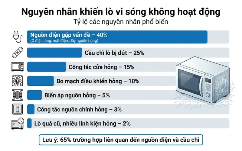 Nguyên nhân lò vi sóng không hoạt động