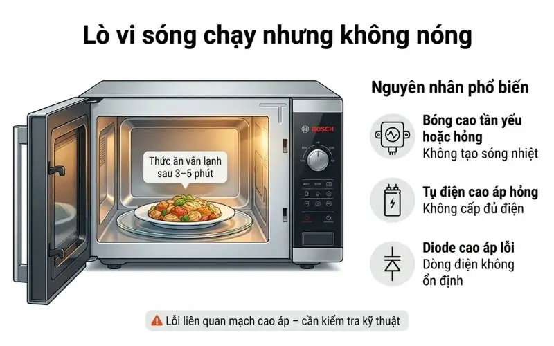 Sửa lò vi sóng Bosch lỗi không nóng